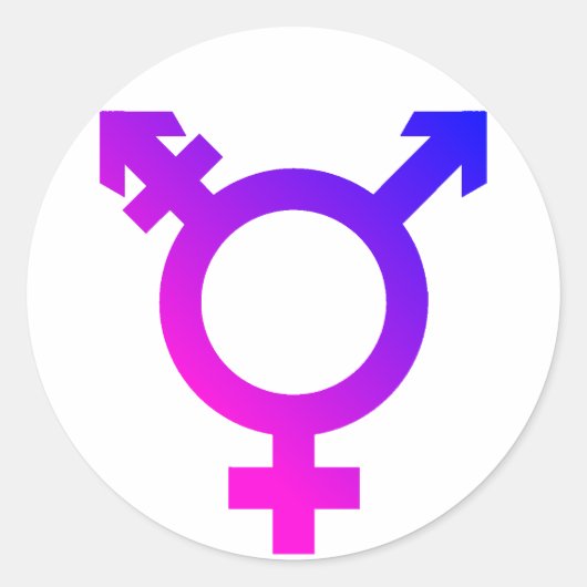 トランス*シンボルピンク/青 ラウンドシール (正面)