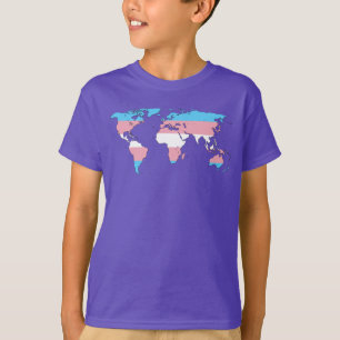 トランス・ジェンダーのプライドの世界地図のスエットシャツ Tシャツ