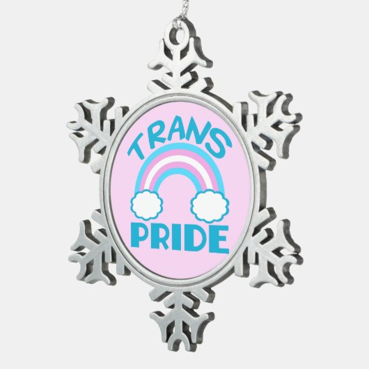トランス・ジェンダーのプライド スノーフレークピューターオーナメント (右)