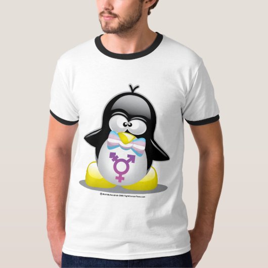 トランス・ジェンダーのペンギン Tシャツ (正面)