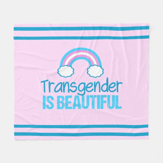 トランス・ジェンダーの美しい虹 フリースブランケット (正面(横))