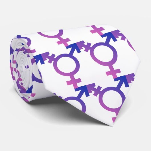 トランス・ジェンダーの記号のロゴ ネクタイ (ロール)