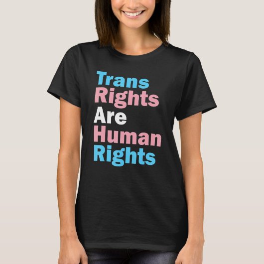 トランス・ライツは人権プライド月移転 Tシャツ (正面)