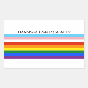 トランス& LGBTQIA ALLY 長方形シール
