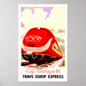トランスEurop表現、速列車、ヴィンテージ旅行 ポスター (正面)