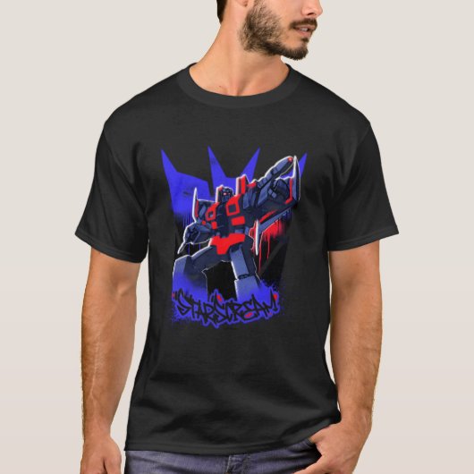 トランスStarscream Graffiti壁色彩の鮮やかポート Tシャツ (正面)