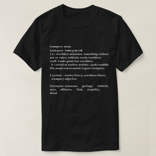 トランパリーの定義 - おもしろトランプ Tシャツ (デザイン正面)