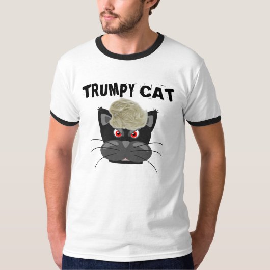 トランピーCATドナルドトランプヘアおもしろい、Tシャツ Tシャツ (正面)