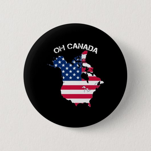 トランプああカナダ!アメリカFと北米の地図 缶バッジ (正面)