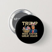 トランプうさぎ イースターを再び偉大にしよう 面白いイースターE 缶バッジ (正面&裏面)