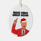 トランプおもしろいが再びクリスマスを素晴らし作る セラミックオーナメント (右)