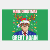 トランプおもしろいが再びクリスマスを素晴らし作る ラッピングペーパーシート (正面3)