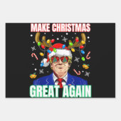 トランプおもしろいが再びクリスマスを素晴らし作る ラッピングペーパーシート (正面)