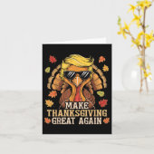 トランプおもしろいが再び七面鳥に感謝祭を素晴らし作る カード (黄色い花)