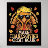 トランプおもしろいが再び七面鳥に感謝祭を素晴らし作る ポスター (正面)