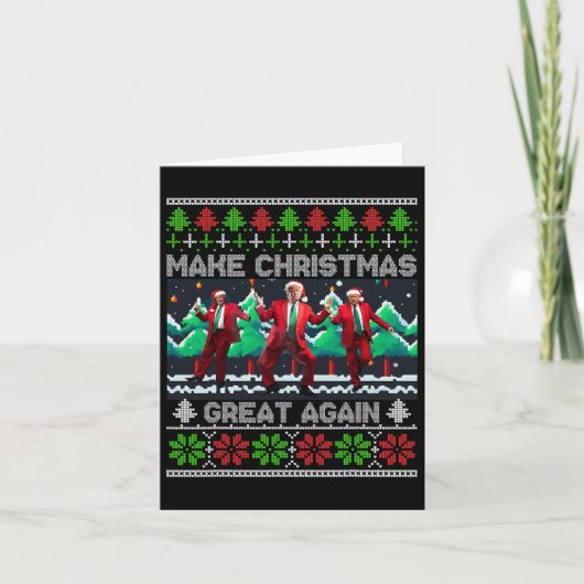 トランプおもしろいが再び醜い素晴らしクリスマスを作る カード (正面)
