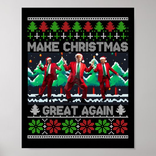 トランプおもしろいが再び醜い素晴らしクリスマスを作る ポスター (正面)