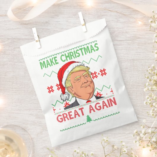 トランプおもしろいが再び醜い素晴らし汗をクリスマスに作る フェイバーバッグ (クリップ留めされた状態)
