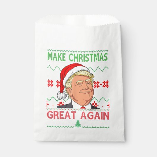トランプおもしろいが再び醜い素晴らし汗をクリスマスに作る フェイバーバッグ (正面)