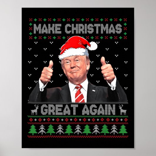 トランプおもしろいが再び醜い素晴らし汗をクリスマスに作る ポスター (正面)