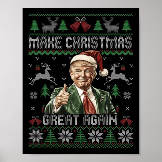 トランプおもしろいが再び醜い素晴らし汗をクリスマスに作る ポスター (正面)