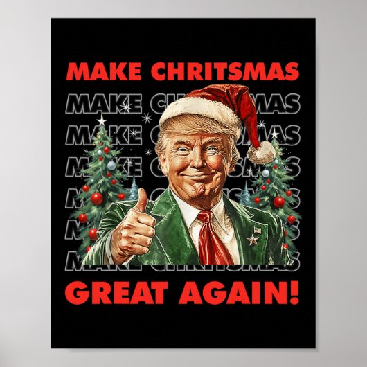 トランプおもしろいが再び醜い素晴らし汗をクリスマスに作る ポスター (正面)