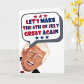 トランプおもしろいで7月4日にまた行こうぜ素晴らし。 カード (黄色い花)