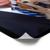 トランプおもしろいとゴールデンレトリエバードッグアメリカ国旗Elec ポスター (角)