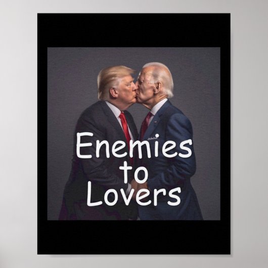 トランプおもしろいとバイデン氏キスをする ポスター (正面)