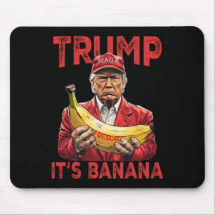 トランプおもしろいにとってバナナはかりで測だ マウスパッド
