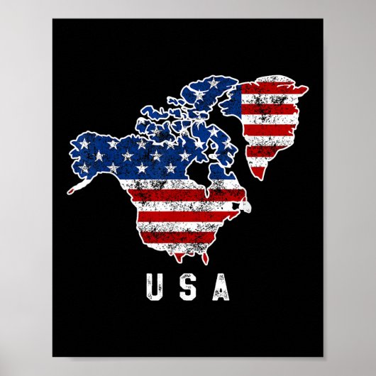 トランプおもしろいのアメリカ地図とカナダの姿 ポスター (正面)