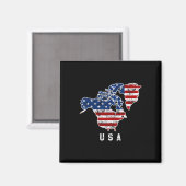 トランプおもしろいのアメリカ地図とカナダの姿 マグネット (正面/裏面)