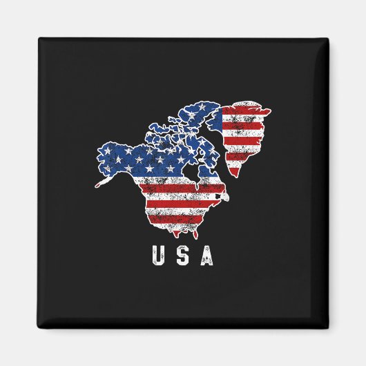 トランプおもしろいのアメリカ地図とカナダの姿 マグネット (正面)