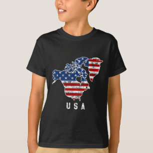 トランプおもしろいのアメリカ地図とカナダの姿 Tシャツ