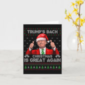 トランプおもしろいのバッククリスマスは再び素晴らしクリスマスP カード (黄色い花)