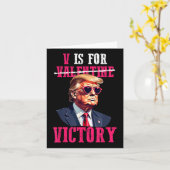 トランプおもしろいのバレンタインデーVは勝利トランプのためだ カード (黄色い花)