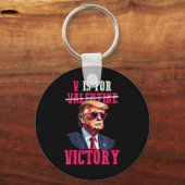 トランプおもしろいのバレンタインデーVは勝利トランプのためだ キーホルダー (正面)
