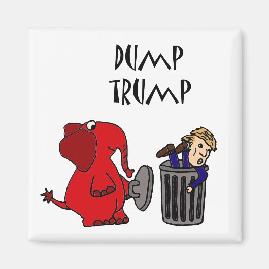 トランプおもしろいの政治漫画を捨てる マグネット (正面)