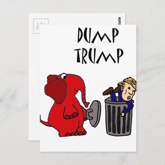 トランプおもしろいの政治的漫画アートを捨てる ポストカード (正面/裏面)