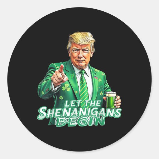 トランプおもしろいはシェナニガンにSt patricksを始めさせる ラウンドシール (正面)