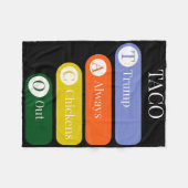 トランプおもしろいは常にタコ貿易を鶏を追い払う フリースブランケット (正面(横))