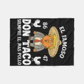 トランプおもしろいは常に鶏をアウトミームレッツタコ フリースブランケット (正面(横))