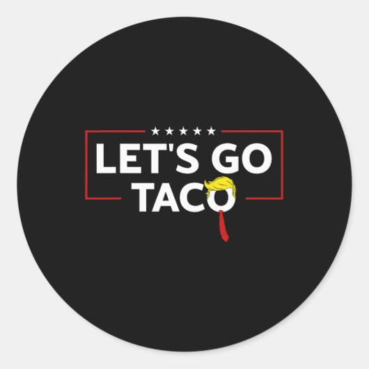 トランプおもしろいは常に鶏を出し行こうタコミーム ラウンドシール (正面)