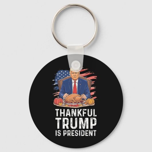 トランプおもしろいは感謝を与えるトランプは主宰 キーホルダー (正面)