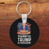 トランプおもしろいは感謝を与えるトランプは主宰 キーホルダー (正面)