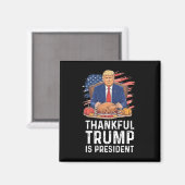 トランプおもしろいは感謝を与えるトランプは主宰 マグネット (正面/裏面)