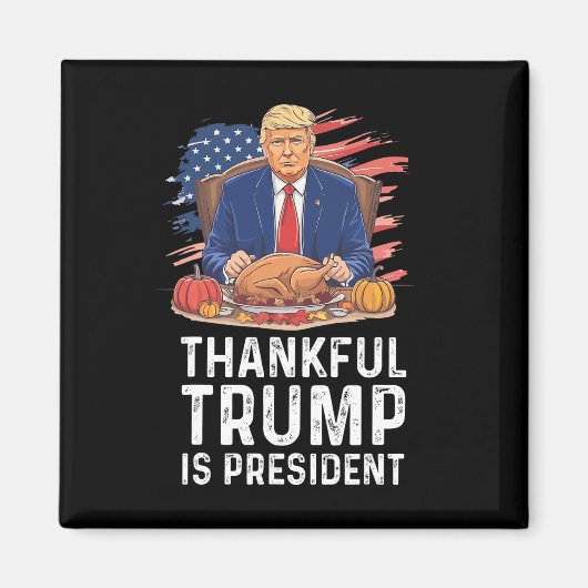 トランプおもしろいは感謝を与えるトランプは主宰 マグネット (正面)