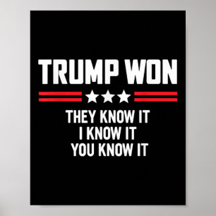 トランプおもしろいは、私が知っているそれを知っている彼らはそれを知って勝った ポスター