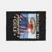 トランプおもしろいは、米州湾、米国湾にようこそ フリースブランケット (正面(横))