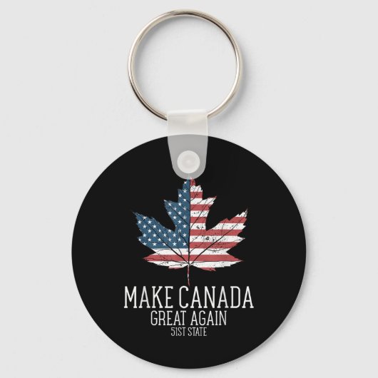 トランプおもしろいアメリカ国旗が再びカナダを素晴らし作る キーホルダー (正面)